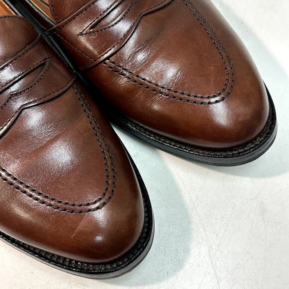 NEW SOLES Alden 686 Full Strap Slip-On Penny Loafer Dark Brown Calf USA 10.5 D - Picture 8 of 12